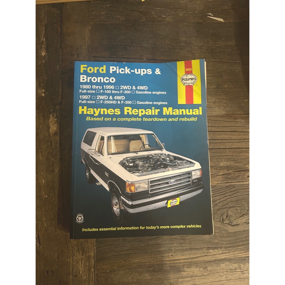 Ford Pick-ups Bronco 1980-1997 Haynes Repair Manual 36058 F-150 F-250 F-350